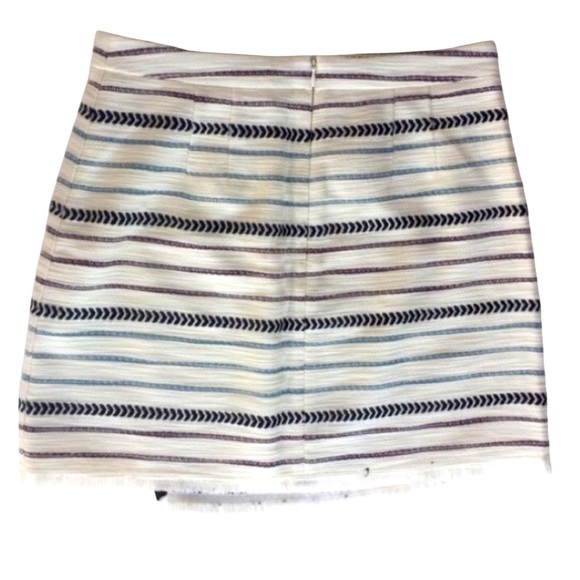 Loft Fringe Stripe Skirt Women’s Size 4 White Black Office Teacher Workwear - Picture 8 of 8